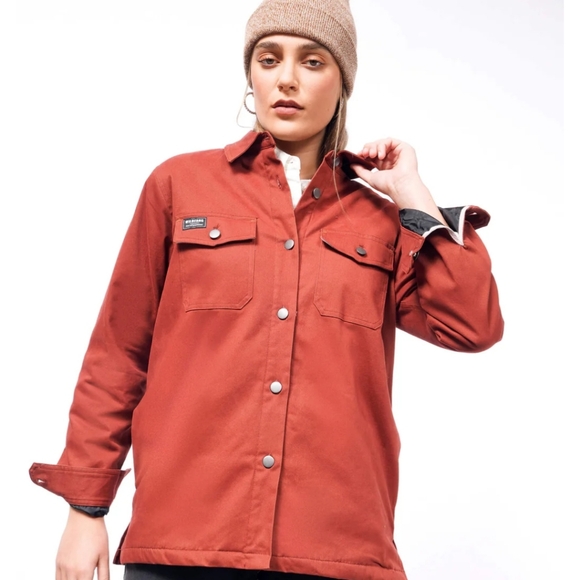 Wildfang Essential Fleece Lined Shacket Small Cinnamon NWT - Picture 4 of 4